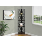 Monarch Specialties - 3612 62 po H Etagere - Espresso/Metal Noir En Coin-Dimensions du produit: 62 po (H) x 18 (L) x 12 (P)