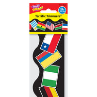 TREND enterprises World Flags Terrific Trimmers-Decorate classrooms and enhance learning environments with durable, themed terrific trimmers