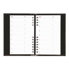 Brownline 2027 CoilPro Daily Planner Twin-wire binding, lizard-like hard cover - 8" x 5" - Black-Tear-off corners