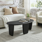 Modway Vetra Kidney-Shaped Free Coffee Table - Black-Three-Legged Base