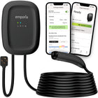 Emporia Classic Level 2 40A EV Charger with 24' Cable - NACS (TESLA) - NEMA 14-50 Plug - Black-Delivers up to nine times faster charging speed with up to 46 miles per hour when hardwired at 48A or up to 38 miles per hour using a nema connection at 40A, significantly faster than a standard wall outlet for efficient electric vehicle charging