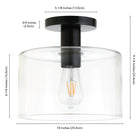 Hudson&Canal Henri 10" Wide Semi Flush Mount with Glass Shade - Matte Black/Clear-Mounting hardware included