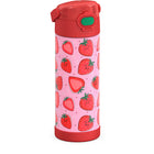 Thermos - Bouteille d'eau isotherme FUNtainer en acier inoxydable - 470 ml - Motif fraise-Bec repensé pour une expérience de boisson plus confortable.