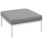 Modway Harmony Outdoor Patio Aluminum Ottoman - White/Grey-Powder-Coated Aluminum Frame