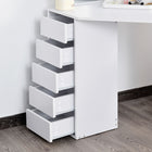 HOMCOM Corner Vanity Desk with Mirror - 43.7" L x 22.1" W x 55.6" H - White-assembly required