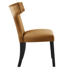 Modway Curve Performance Velvet Dining Chairs - Cognac - 2 Pack-Non-Marking Foot Caps
