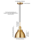 Hudson&Canal - Suspension Madison de 30,5 cm de large avec abat-jour en métal, Hudson&Canal, laiton/laiton-Dimensions du produit : 12" L x 12" l x 13" H
