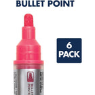 Quartet Whiteboard Paint Markers - White/Teal - 6 Pack-Bullet marker point allows sharper and eye-catching writing and drawing