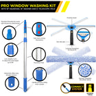 Gritt Commercial Pro Window Washing Cleaning Kit - 18" Squeegee - 18" Washer - 6' Telescopic Pole - 3 Pack-Absorbent microfiber sleeve is easily machine-washable