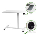 Ezywork - Bureau mobile latéral/d'extrémité réglable en hauteur - Blanc-Dimension de surface de 31 po l x 16 po P