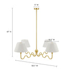 Modway Wave Squiggle 4-Arm Pendant Light - Brass-Squiggle Arms