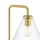 Modway Element Transparent Glass Glass and Metal Floor Lamp - Satin Brass-Dimmable (Switch Not Included)