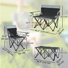 Outsunny 4 Piece Portable Camping Table and Chairs-Painted metal frame enhances durability and stability