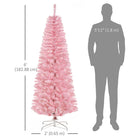HOMCOM 6' Artificial Christmas Tree - Pink-Suitable for halls, schools and home 