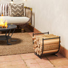 Outsunny Firewood Rack Outdoor - 17" Log Holder for Fireplace Storage-Elevated design keeps logs dry and ventilated