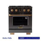 Kucht 30" KXD Series Dual Fuel Range Propane Gas - Gemstone-Cook and bake like a pro with the extra-large convection oven with 4.2 cu. ft. of capacity, 5-rack configuration and extra-large oven window