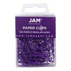 JAM Paper Colourful Standard Paper Clips - 1"- Purple - 100 Pack-Colour: Purple 