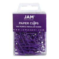 JAM Paper Colourful Standard Paper Clips - 1"- Purple - 100 Pack-Colour: Purple 