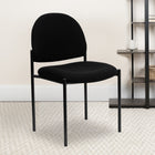 Flash Furniture – Chaise empilable en tissu avec structure en acier, noir-Diamètre de pied de 0,75 pouce
