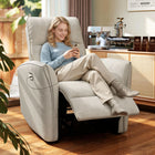 HOMCOM Power Recliner with USB Ports - Beige-7.5" (19 cm) doll-cotton backrest offers a cosy feel  