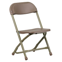Flash Furniture – Chaise pliante en plastique brun pour enfants, tubulure dorée à fini poudré, 10/bte (YKIDBK)-Chaises pliantes en plastique pour enfants