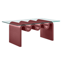 Modway - Ondine Plateau en verre Table basse - Pomme épicée-Forme ondulatoire unique