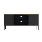 Manhattan Comfort Landen 47.3" Modern TV Stand - Black-Modern Metal TV Stand for Living Room Use