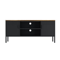 Manhattan Comfort Landen 47.3" Modern TV Stand - Black-Modern Metal TV Stand for Living Room Use