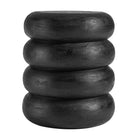 Modway Ellery Round Stacked Wood Side Table - Wirebrush Black-Round Curved Side Table