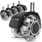 MotionGrey Office Chair Dual Caster Wheels -Auto- Roller Blade, Ergonomic Swift Wheels, Swivel Gaming Office Chair Support for Safe Rolling on All Floor Surface (Set of 5)-Enhanced Stability Dual-Wheel Design: Twin-wheel structure provides better balance and smoother movement, especially on carpets and uneven surfaces