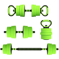 Soozier 66 lb 4-in-1 Weight Dumbbell Set - Barbell Kettlebell Push Up Stand-66 lb. (30 kg) 4-in-1 set: dumbbells, barbells, kettlebells and push-up stands 