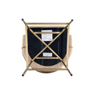 Manhattan Comfort - Gracie tabouret de bar moderne de 22" en similicuir, rembourré, beige et or, lot de 2-Garantie limitée du fabricant de 30 jours