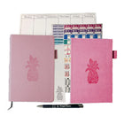 Wamaco Pineapple Passionate Planner Collection - Pink Planner, Fuschia Journal, Stickers, Notepad, Weekly Deskpad, Pen-Versatile – This Complete planning collection comes with a 13 Month Undated Planner that allows you to pick up where you left off and a journal to make sure you don’t miss a thought or a note.