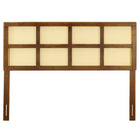 Modway Luana Cane King Headboard - Walnut-Woven Cane Rattan