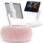 ShoppingAll - Support Coussin 2-en-1 pour Tablette 4.7”-13” Téléphone/Tablette/Liseuse - Rose-Mode support polyvalent 2-en-1 - Passez facilement du mode coussin pour une utilisation sur les genoux au mode support de bureau pour une installation stable sur une table ou un bureau. Le bras détachable s’attache facilement aux deux bases, offrant ainsi le meilleur des deux mondes.