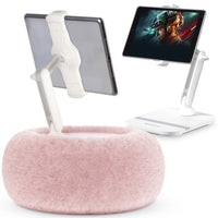 ShoppingAll - Support Coussin 2-en-1 pour Tablette 4.7”-13” Téléphone/Tablette/Liseuse - Rose-Mode support polyvalent 2-en-1 - Passez facilement du mode coussin pour une utilisation sur les genoux au mode support de bureau pour une installation stable sur une table ou un bureau. Le bras détachable s’attache facilement aux deux bases, offrant ainsi le meilleur des deux mondes.
