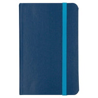 JAM Paper Hardcover Small Journal Notebook With Elastic - 100 Lined Sheets - 3 3/4" x 5 5/8" - Blue-Colour: Blue | Be stylish and organized with a colourful note book.