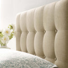 Modway Emily Upholstered Fabric Twin Headboard - Beige-Soft polyester upholstering