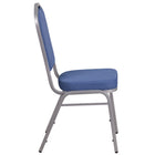 Flash Furniture HERCULES Series Crown Back Stacking Banquet Chair in Blue Fabric - Silver Frame-Stacks up to 15 Chairs High