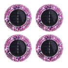 Bell+Howell - Disques lumineux décoratifs LED solaires d'extérieur en mosaïque - Rose éclatant - Paquet de 4-Lot de 4 lampes disques led- lot de 4 disques solaires effet mosaïque avec 6 led lumineuses chacun pour jardins, allées, chemins, marches boîtier style pierre résistant à l’eau