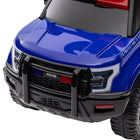 Aosom Kids Sliding Ride-On Police Car with Under Seat Storage - Blue-Under-seat storage, their little secret base where they keep their toy and snack 