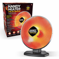 Handy Heater - Chauffage électrique d'appoint en céramique Heatwave Heat Dish Parabolic 1500W-Puissante technologie de chauffage parabolique céramique 1500w : le Handy Heater heatwave offre une chaleur électrique céramique concentrée de 1500 watts, dirigeant une chaleur apaisante directement sur vous pour un chauffage intérieur rapide et ciblé.