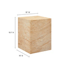 Modway Jordana Square Plinth Indoor/Outdoor Patio Concrete Side Table - Travertine-Concrete Material