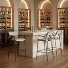 Zuo Couva Barstool - Grey Tweed - Set of 2-Assembly required