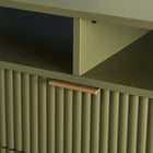 Manhattan Comfort DUMBO 62.99" Modern TV Stand - Olive Green-Horizontal Glam Drawer Handles Made of Metal with a Gold Finish