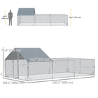 PawHut - Enclos à poules en métal 19,7 pi x 9,8 pi avec couverture imperméable et anti-UV-Fabriqué en acier galvanisé solide pour une structure stable 
