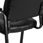 Flash Furniture – Chaise de réception/d’invité en cuir avec une structure finie noire, noir-Coussins profilés