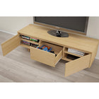 Nexera Rustik 60" TV Stand With Storage - Natural Maple-Convenient central storage drawer on metal slides