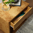 Modway Hudson 1-Drawer Burl Wood Nightstand - Natural-Versatile Accent Table