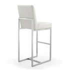 Manhattan Comfort - Element tabouret de bar moderne de 41,5 cm en similicuir blanc perle et chrome poli-Hauteur du siège : 29,53 po